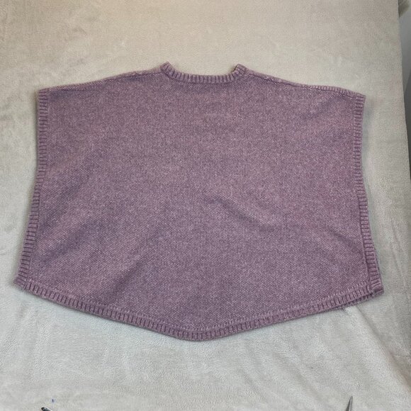 Loft Womens Knit Poncho Cape With Mock Neck In Lavender Purple Size M/L - Picture 6 of 7